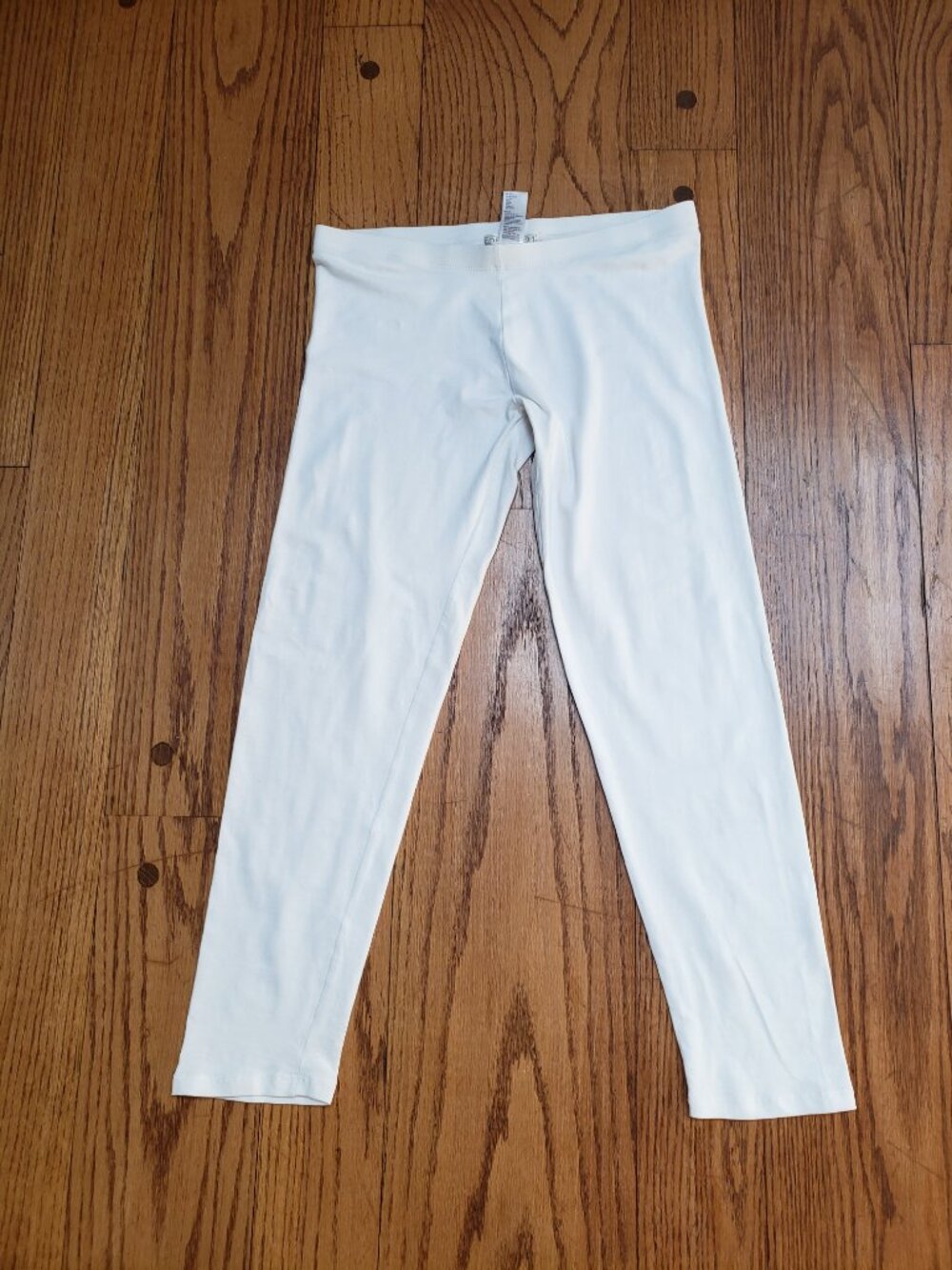 Forever 21 White Cotton Blend Cropped Leggings Size L